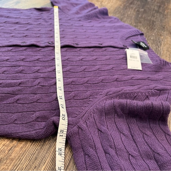 Lord & Taylor 100% Cashmere Button Down Cardigan Purple Size XL - Picture 13 of 13